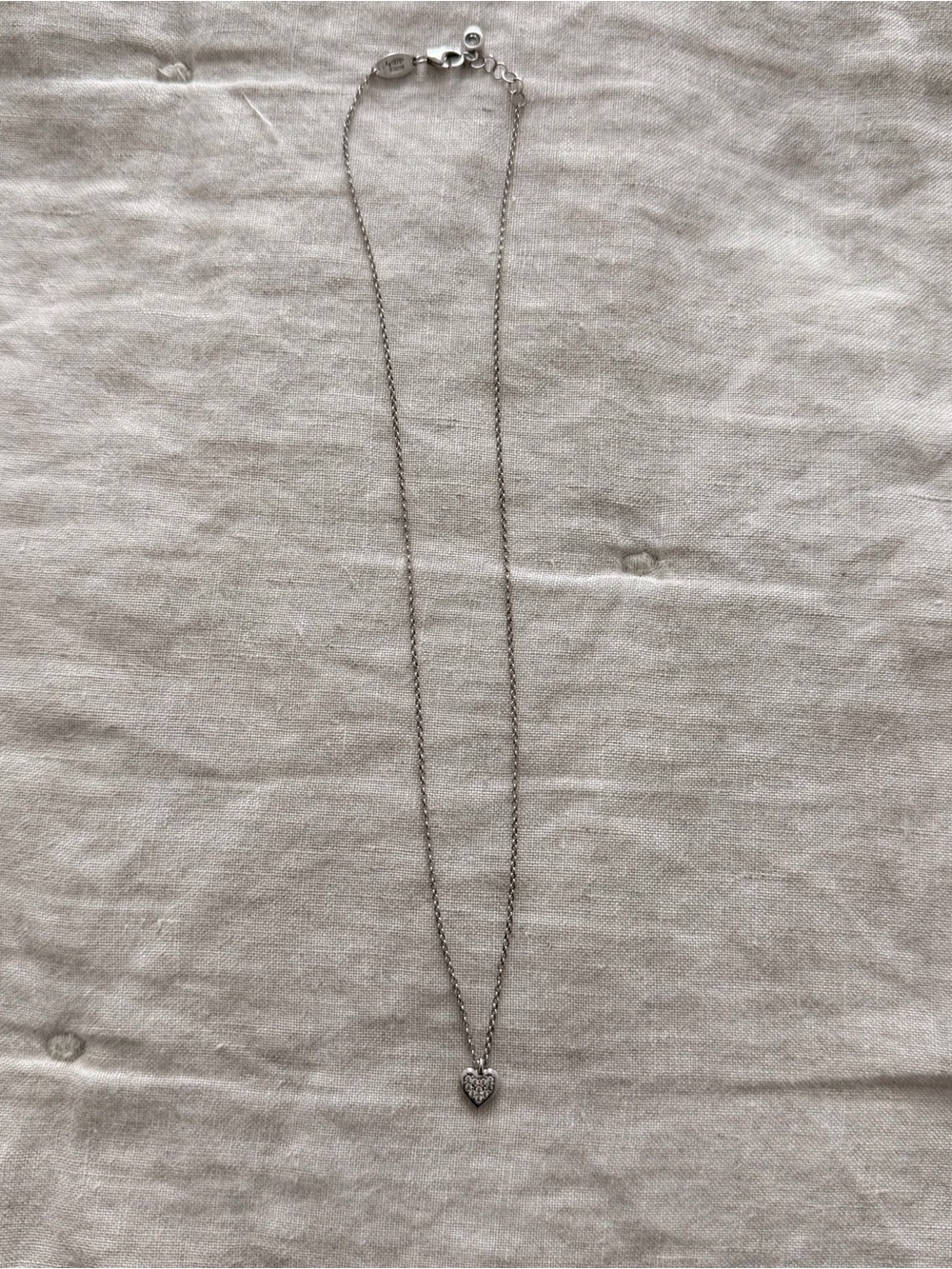 Nomination Dainty Silver Heart Pendant Necklace with Pavé Crystals